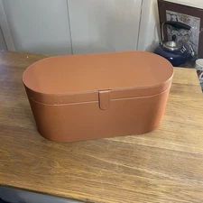 Dyson Airwrap Styler Leather Large Storage Hard Box Brown Traveling Case Only