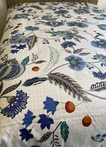 Anthropologie Halley Organic Sateen DUVET Queen 100% cotton blue 92x96" New Read