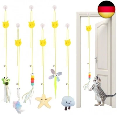 ZDQC 6 Stück Hängendes Katzenspielzeug,Katzenspielzeug Selbstbeschäftigung Hängende T