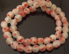 Handmade Ghana Scarlet Red multi Krobo recycled Glass African trade Beads-Ghana