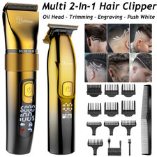 Professional Hair Clippers Cordless Beard Trimmer Barber Cutting Machine Kit Men
