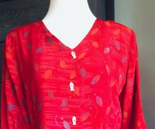 AW 123 Asym Bluse ROT GEMUSTERT Fisch-Knopf-Jacke ART-WEAR*Neu*LP*ab 86 € LAGENL