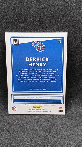 2020 Panini Donruss - Donruss Threads #18 Derrick Henry (MEM) - Picture 2 of 2