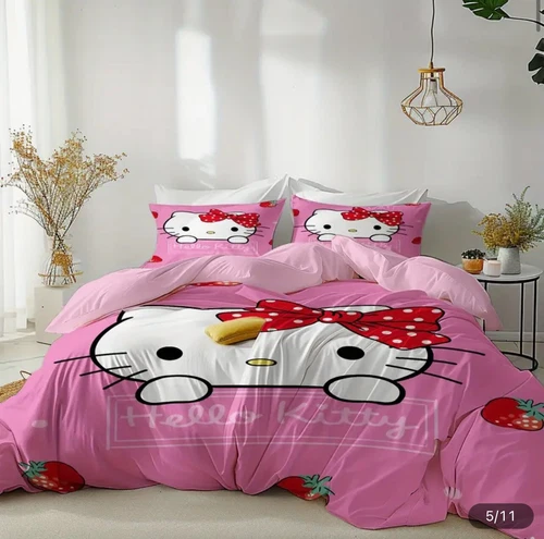 Hello Kitty Bedding Set | Cartoon Bedding Set | Gift For Kid