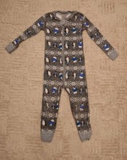 Hanna Andersson Grey White One Piece Pjs Pajamas Penguin Size 90cm Us 3