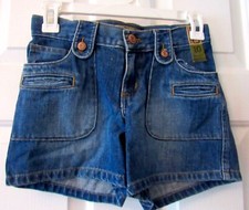 NWT GIRLS OLD NAVY BLUE DENIM HIPSTER JEAN SHORTS  SIZE 10