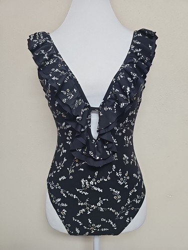 MICHAEL KORS Women's Swimsuit One Piece V-Neck Floral Print Tie Back.Size 12 - 第 4/14 張圖片