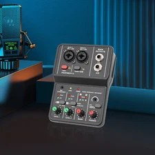 Audio Mixer Usb Dj Sound Mixing Console Amplifier Studio Live Party 2 Channel