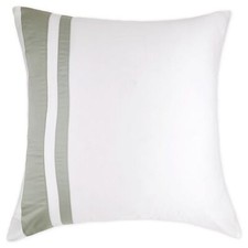 Frette Brenta euro pillow shams set of two 100 cotton ivory / sage