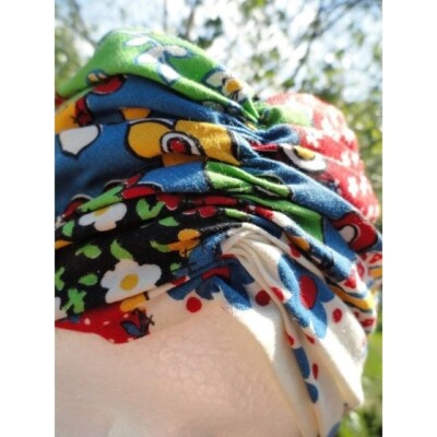 Vtg Gingham Saks Fifth Avenue Turban Hat Draped Gathered Multi Colored Fabric Gingham Turban Hat Saks Fifth Avenue Draped Gathered Multi  main image 3