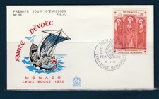 MONACO  enveloppe 1er jour tableau croix rouge du BF 7  de 1973