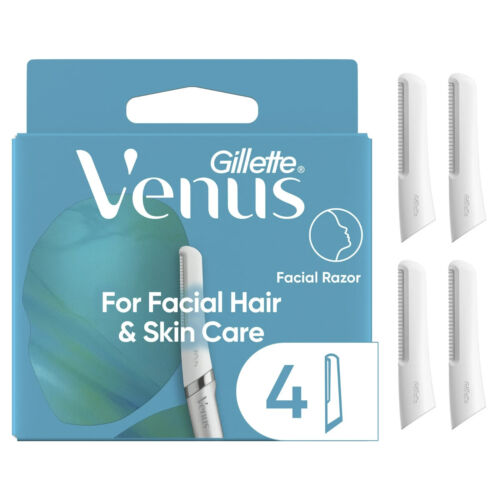 Gillette Venus Dermaplaning Rasierer Gesichtshaar Nachfüller 4 Kartuschen Microblade