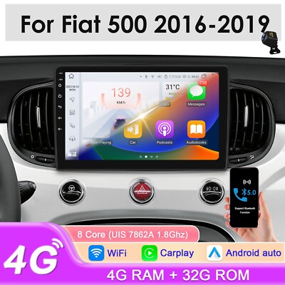 For Fiat 500 2016-2019 Android 8Core Car Play Stereo Radio Multimedia Player GPS