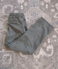 Lands End Boy Cargo Pants Size 10 Iron Knee Green Adjustable Waist Durable Out