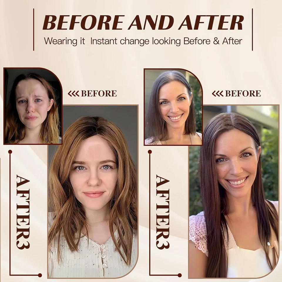 Side Part Topper Clip in Remy Human Hair One Piece Toupee Hairpiece Lace Top Wig - Image 4 of 4