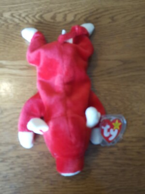 Ty 赤い牛 ビーニーベイビーズ　Snort Ty - Beanie Baby -Snort - Red Pig- Dated 1995 | eBay