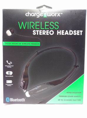 CHARGE WORX WIRELESS STEREO HEADSET WITH BLUETOOTH VOICE DIALING FREE  SHIPPING