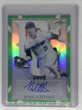 2021 LEAF PERFECT GAME METAL GREEN REFRACTOR RYAN CLIFFORD AUTO #10/10