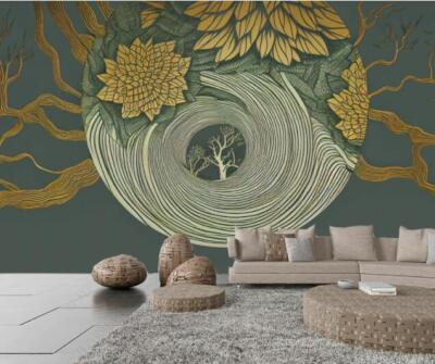 3D Ancient Flowers E3853 Wallpaper Mural Paper Wall Print Indoor Murals CA Erin
