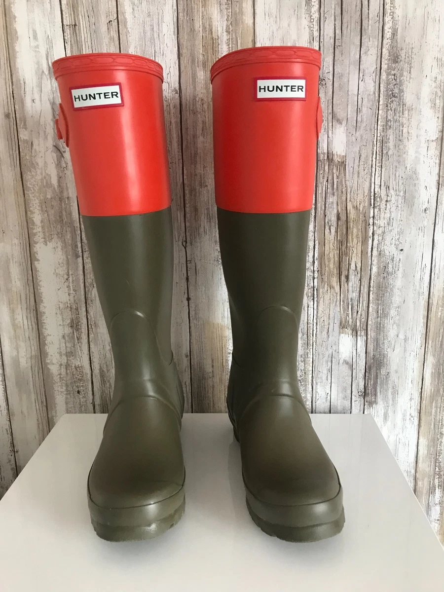 Hunter rain 2025 boots orange