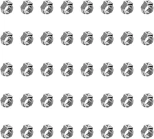 40 Pieces 6-7mm 304 Stainless Steel Single Ear Hose Clamps