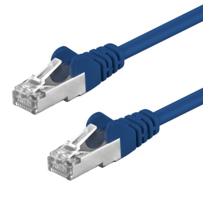 CAT.5e F/UTP Kabel 0,25m geschirmt blau Patchkabel LAN DSL Netzwerkkabel