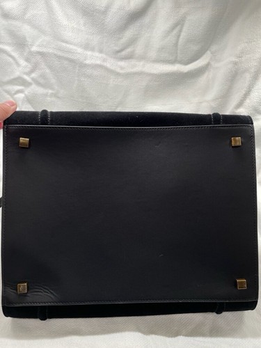 CELINE bag suede leather Phantom Luggage tote purse BIG monster blue grey black - Picture 8 of 9