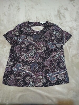 DANIEL RAINN Women's Top M  paisley S.S  NWOT