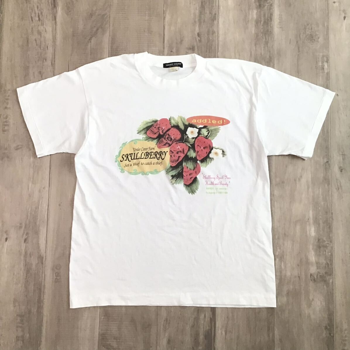 90s nowhere one year Tシャツ UNDERCOVER 美品 1996 NOWHERE 3rd Anniversary Undercover Skull Berry T-shirt White
