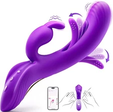 Rotating Rabbit Vibrator Thrusting Dildo Clit G-Spot Massager Sex Toys for Women