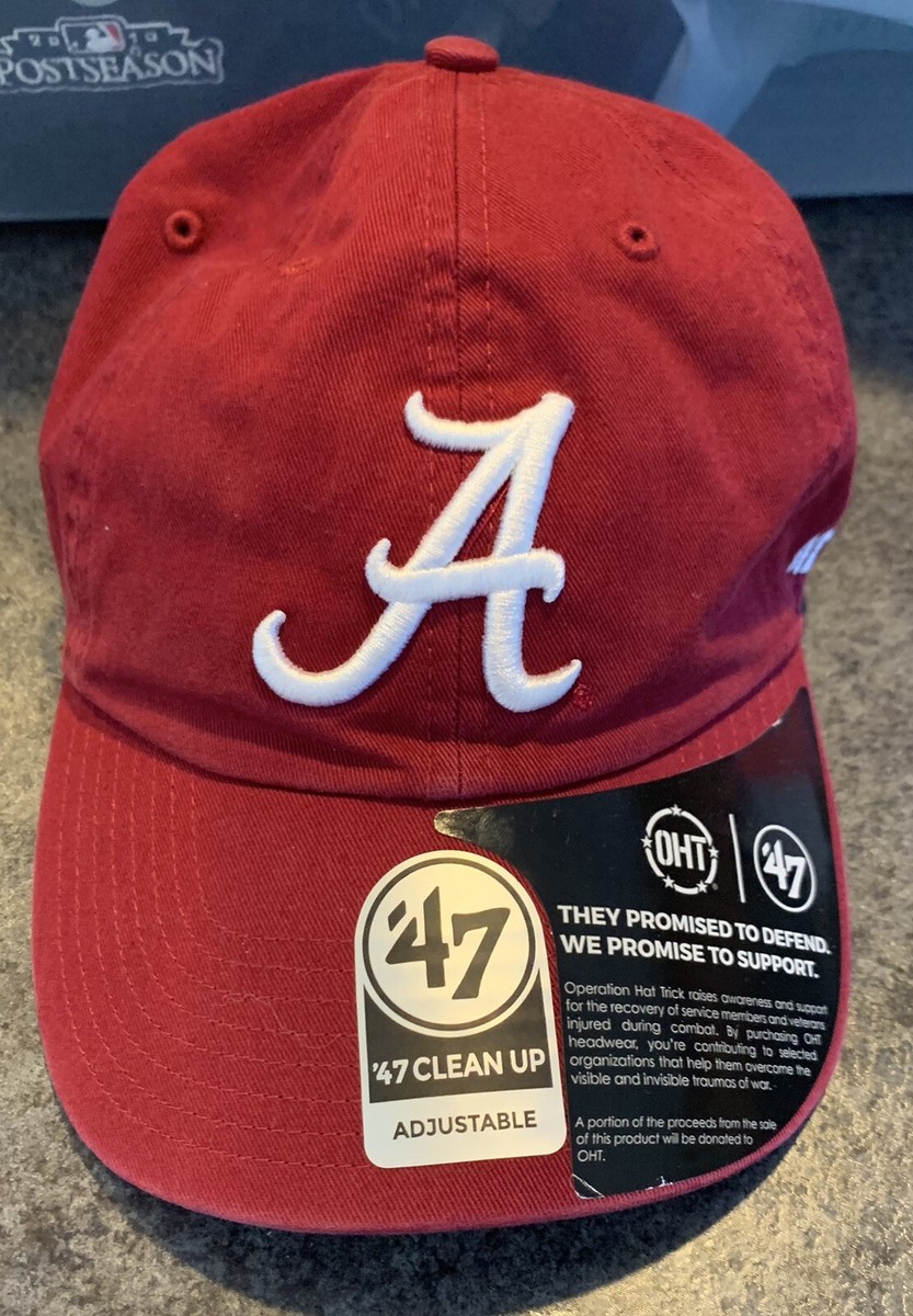 NWT Alabama Crimson Roll Tide Hat Cap Red Adjustable Strapback 47