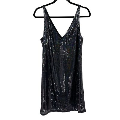 Line and Dot Tank Dress Womens Medium Black Sequin Multicolor V Neck Cocktail | eBay Line and Dot Tank Dress Womens Medium Black Sequin Multicolor V Neck Cocktail | eBay