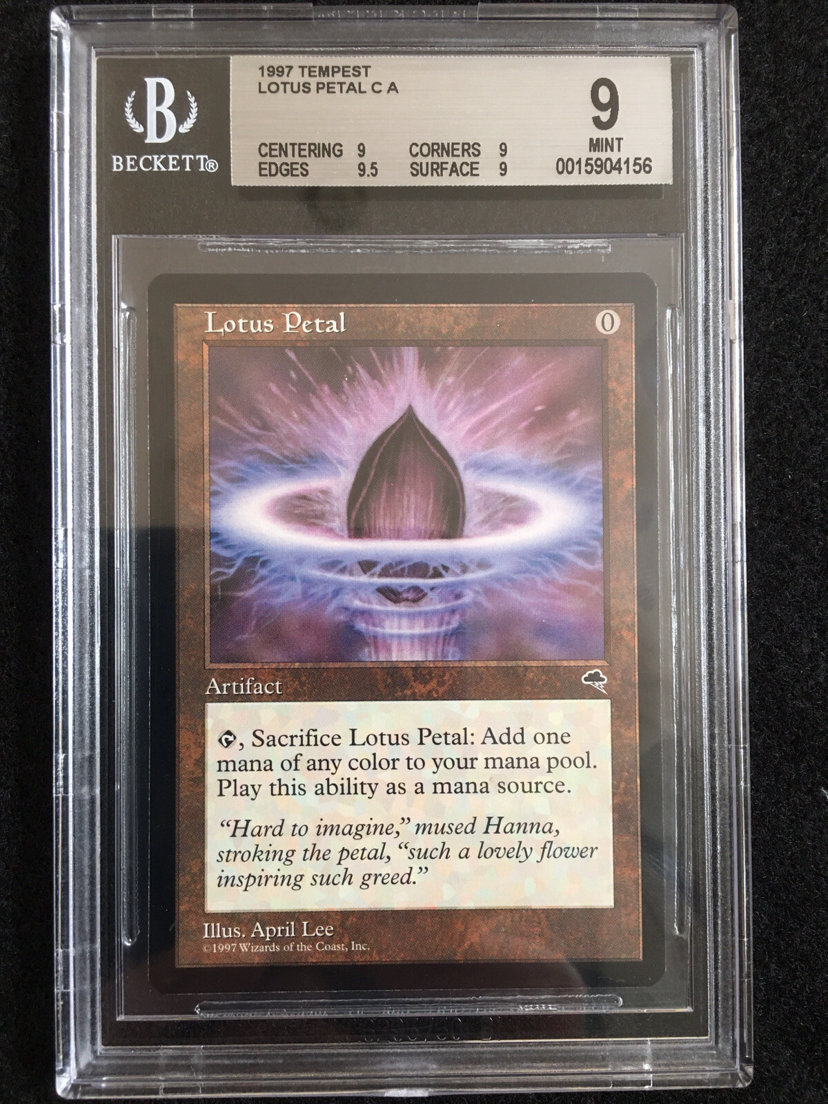 1997 Magic The Gathering MTG Tempest Lotus Petal C A BGS 9.0 with sub 9.5