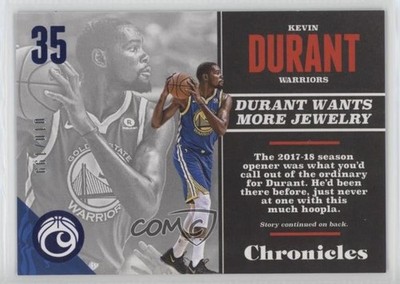 2017-18 Panini Chronicles Blue 10/199 Kevin Durant #30 5r6