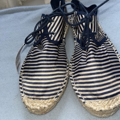 Zara Striped Espadrilles Flat Slip On Women Shoes EU 39