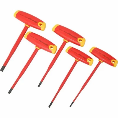 5PC SLIM INSULATED T-HANDLE HEX KEY SET 3.0, 4.0, 5.0, 6.0, 8.0mm