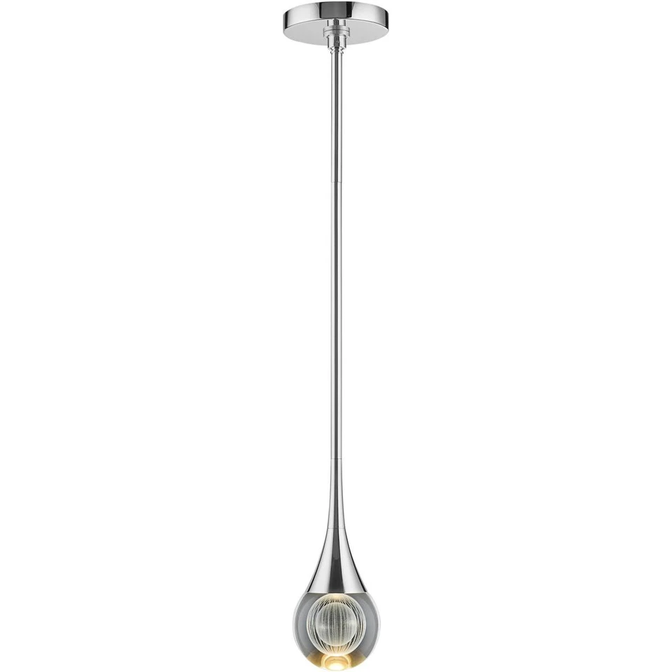 Lite Source LS-19182PN Luna I 1 Light 4.75 inch Nickel Pendant Ceiling Light - Image 4 of 4