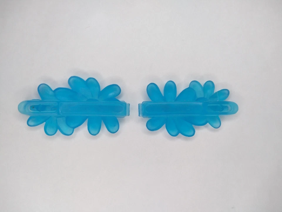 Juego de 2 Vintage Goody de 2 Barrettes Ajustados con Flores Azules Pinza para el Cabello 1970s 1980s Foto 2 de 2