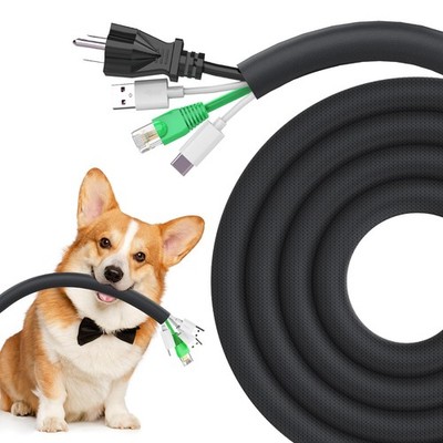 Dog Cat Cord Protector 10Ft - 1/2Inch, Flexible Cable Sleeve for Easy Cord