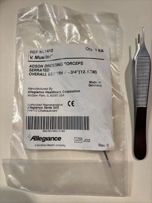 V. Mueller NL1410 Adson Dressing Forceps Serrated 4-3/4''