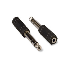 3.5mm 1/8 Stereo Jack Female to 6.3mm 1/4 Stereo Plug Male Adapter - Black