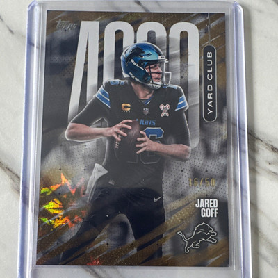 Topps 2026 4k Yard Club Jared Goff 4YC-2 Serial #16/50 JERSEY MATCH NUMBERED