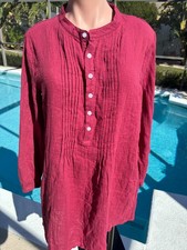R. Vioimos Pleated Red dress New WOMENS size L Large 12/14 Henley