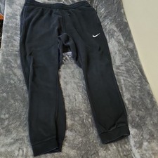Nike Men's XL Black Fleece Jogger Pants Drawstring Elastic Waist Pockets
