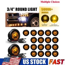 34 Round Amber Or Red Led Trailer Bullet Clearance Side Marker Lights Bright