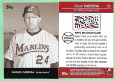 2008 Topps Trading Card History #TCH43 MAGUEL CABRERA 1940 Baseball Card 👍