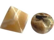 Decorative Stone Apple and Pyramid Ornament Set for Home Decor 2062