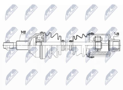 Original NTY Drive Shaft NPW-CH-036 For Dodge Fiat