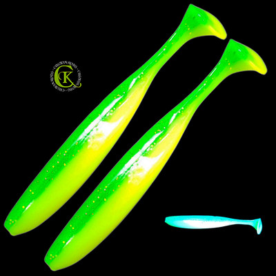 2x 12cm Easy Shad UV Shiner Stint Kauli Jigkopf Jig Shad Gummifisch Zander NEU 1