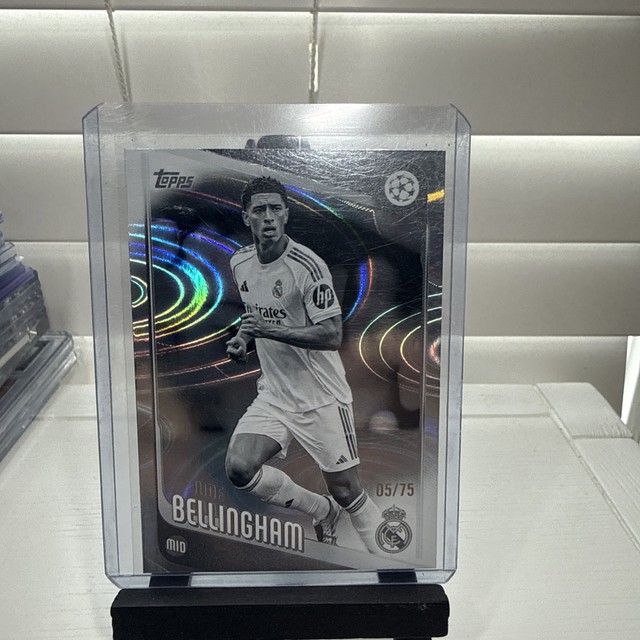 2025 Topps Uefa - Jude Bellingham - Black & White Raindrops 5/75 Jersey #
